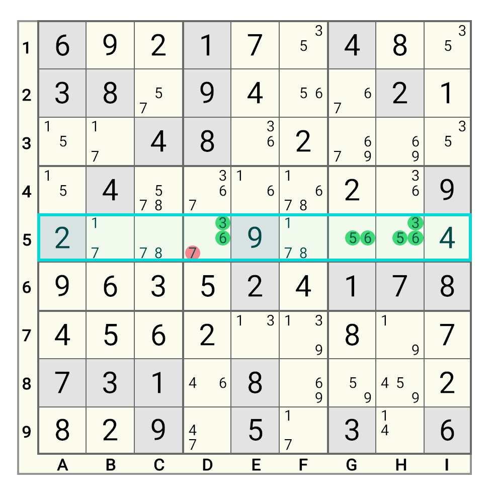 Naked Set Complement Example 1 - Hidden