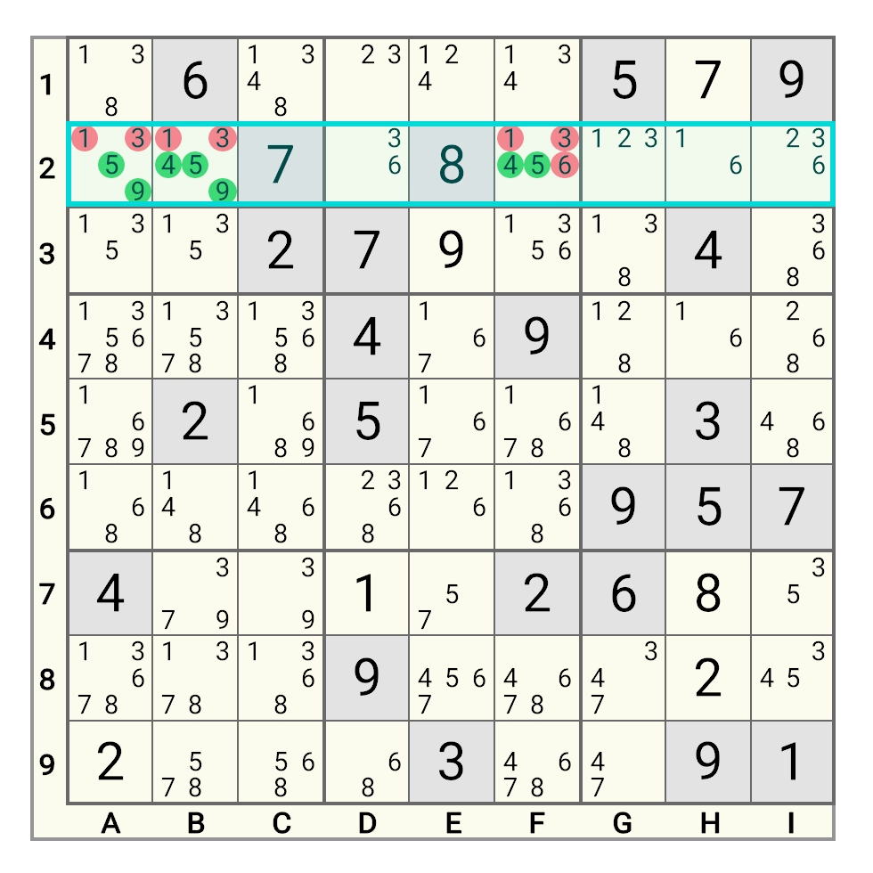 Naked Set Complement Example 2 - Hidden