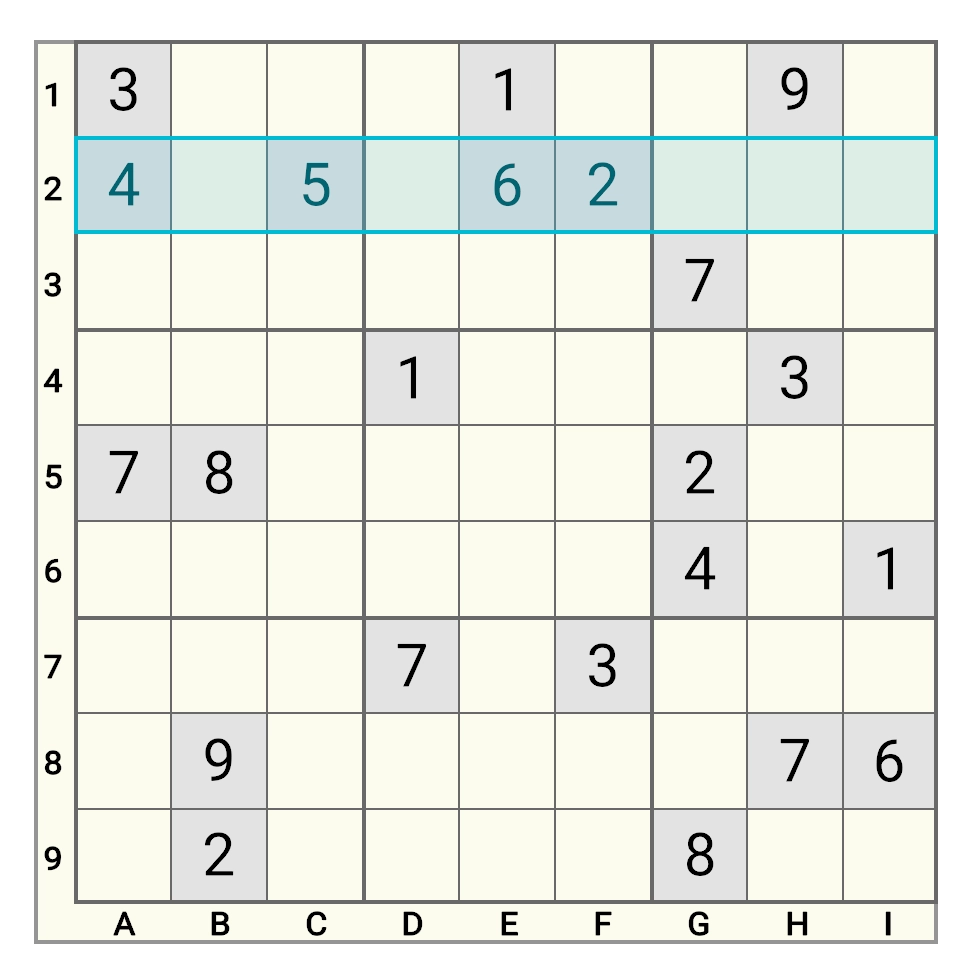 Sudoku Row Example